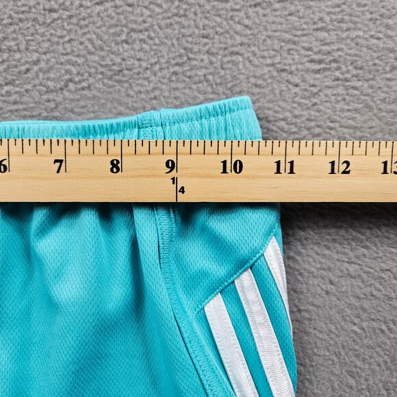 Adidas Gym Shorts Girls Small 7/8 Teal Blue - Picture 6 of 8